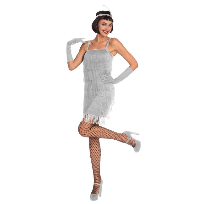Disfraz Adulto Silver Flapper Dress Talla 8-10