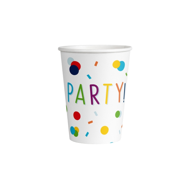 Vasos Papel 250ml Confeti Bday