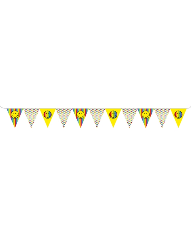 Banderin Triangulos Smiley World Papel 330X15cm