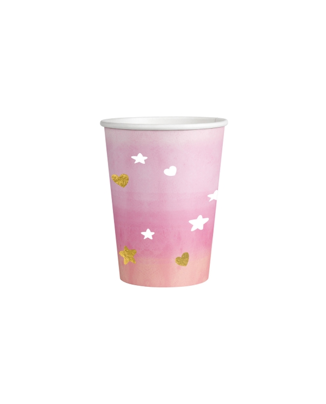 Vasos 250ml Papel Oh Bebe Niña Hot Stampet