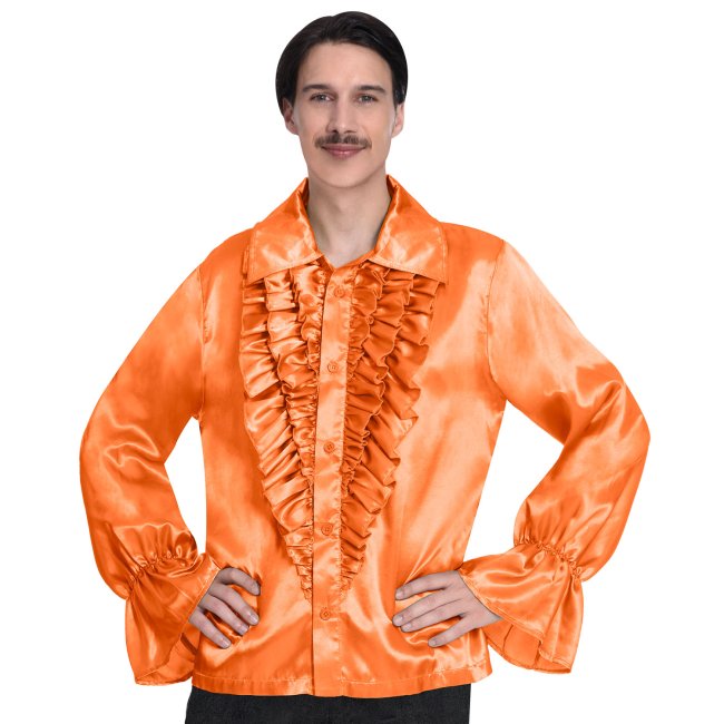 Disfraz Adulto Camisa Saten Orange Talla Xl
