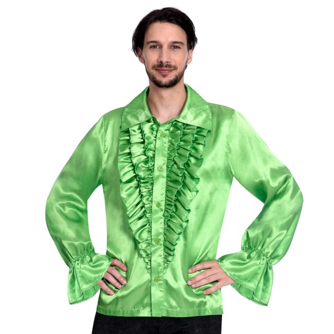 Disfraz Adulto Camisa Saten Lime Talla Unica