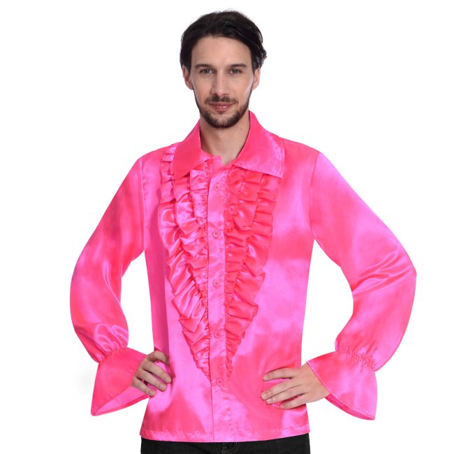 Disfraz Adulto Camisa Saten Pink Talla Unica