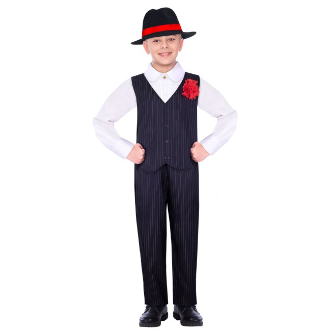 Apéndice Cortar Infantil Disfraz Infantil Gangster Boy 10-12 Años - LIRAGRAM