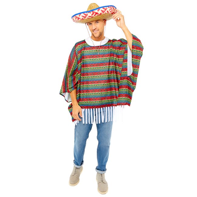 Disfraz Adulto Mexican Bandit Poncho Talla Unica
