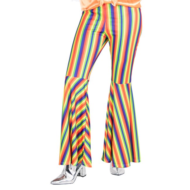 Disfraz Adulto Rainbow Striped Flares Talla L 12-14