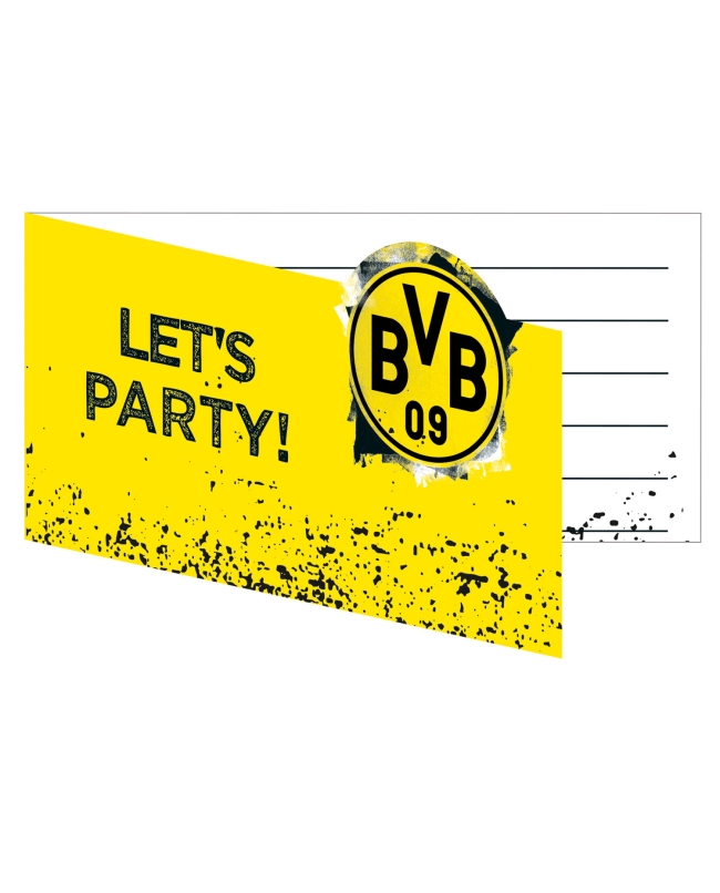 Invitaciones Bvb Dortmund 13,9X8cm