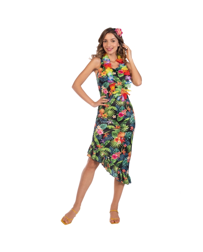 Disfraz Adulto Vestido Hawaii Negro Talla M/L