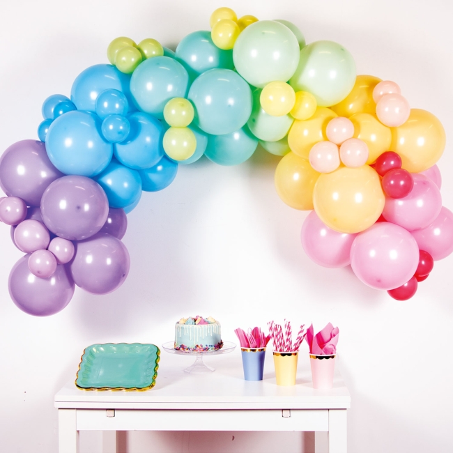 Pack Globos Guirnalda Pastel Rainbow