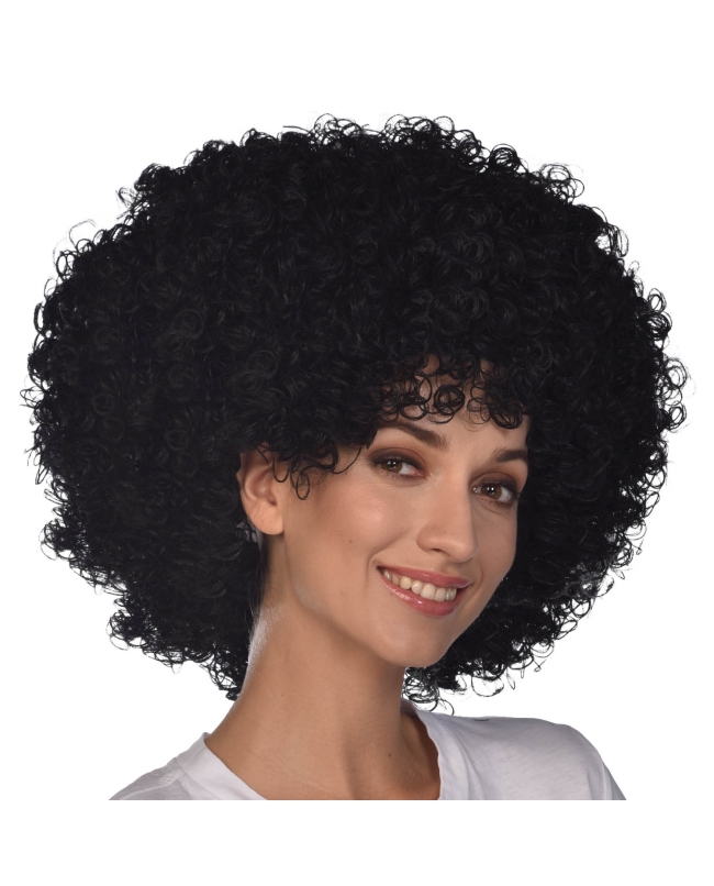 Disfraz Acc. Peluca Afro Negra Disco Talla Unica