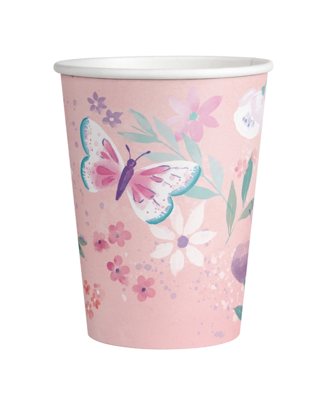 Vasos 250ml Papel Mariposas