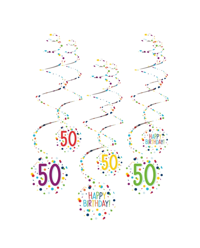 Decor. Colg. Espiral Bday Confeti 50 61cm