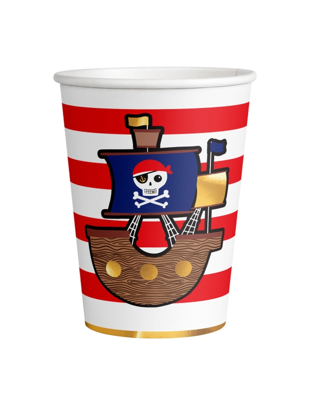 Vasos 250ml Papel Mapa Pirata