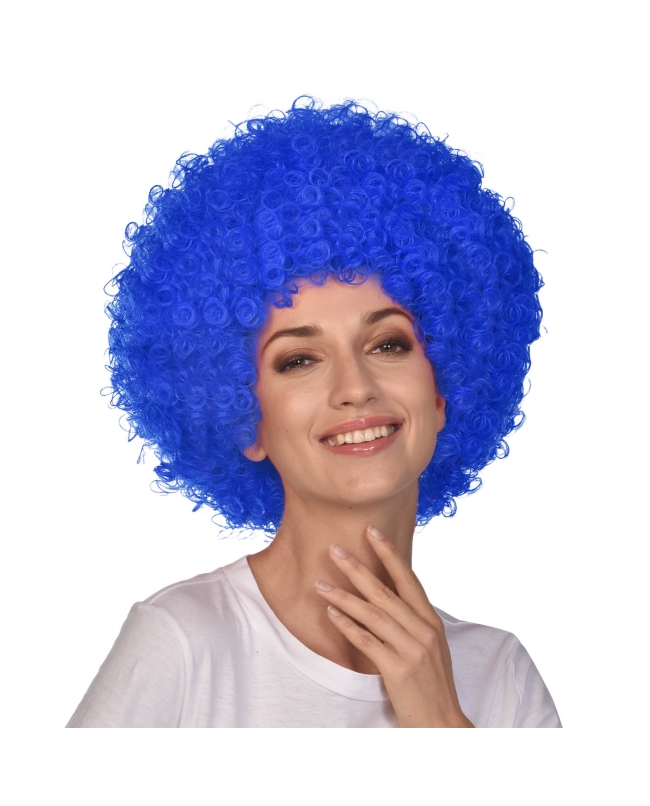 Disfraz Acc. Peluca Afro Azul Talla Unica