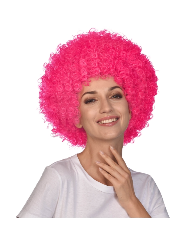 Disfraz Acc. Peluca Afro Rosa Talla Unica