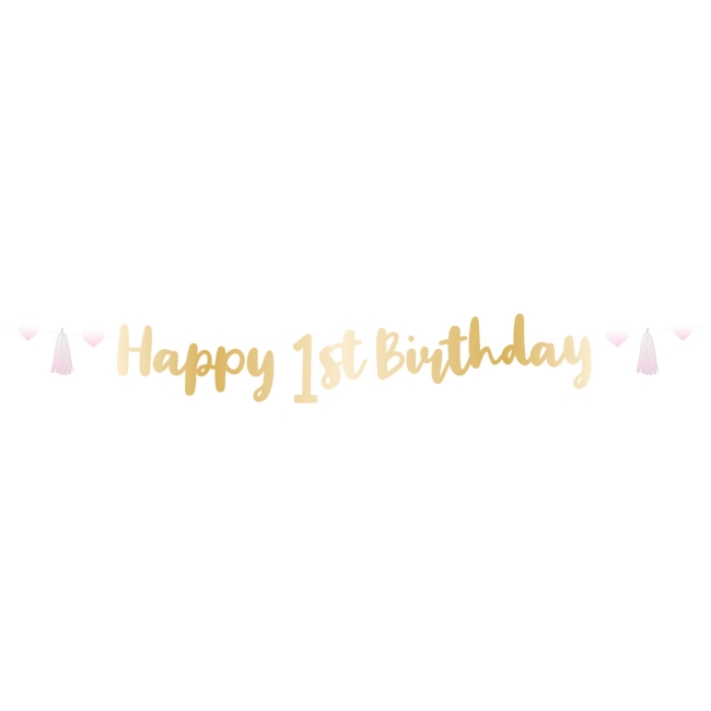 Banner Letras 1St Birthday Pink 1,8m 
