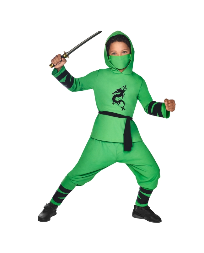 Disfraz Infantil Guerrero Ninja Verde Talla 4-6 Años