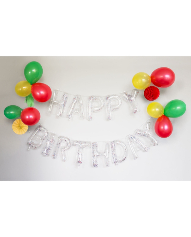 Guirnalda Kit Letras Y Globos Happy Bday Latex/Papel/Plast.