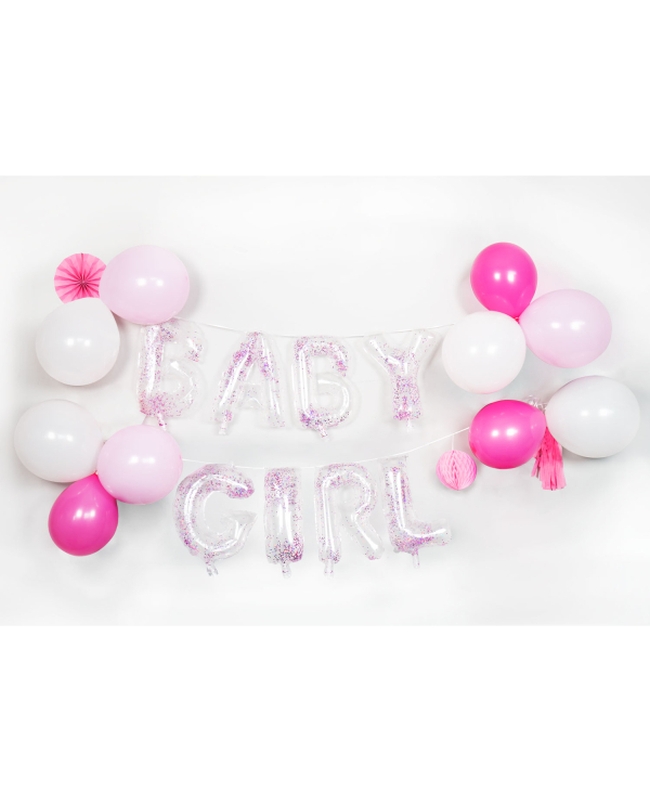 Guirnalda Kit Letras Y Globos Baby Girl Latex/Papel/Plast.