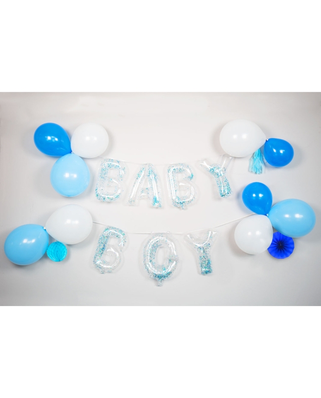 Guirnalda Kit Letras Y Globos Baby Boy Latex/Papel/Plast.