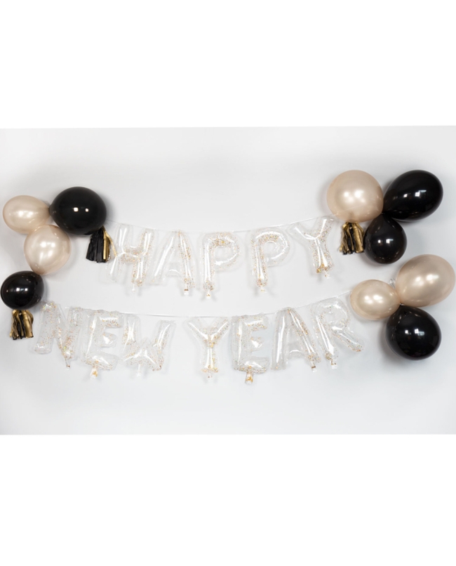 Guirnalda Kit Letras Y Globos Happy New Year Latex/Papel/Plast.