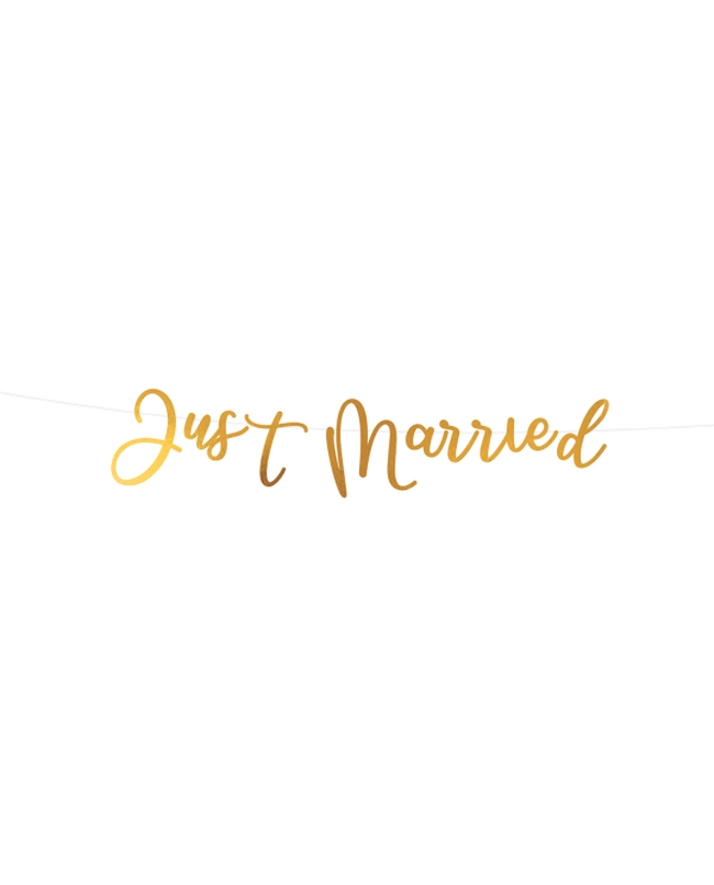 Banner Letras Papel Just Married 91,5cm