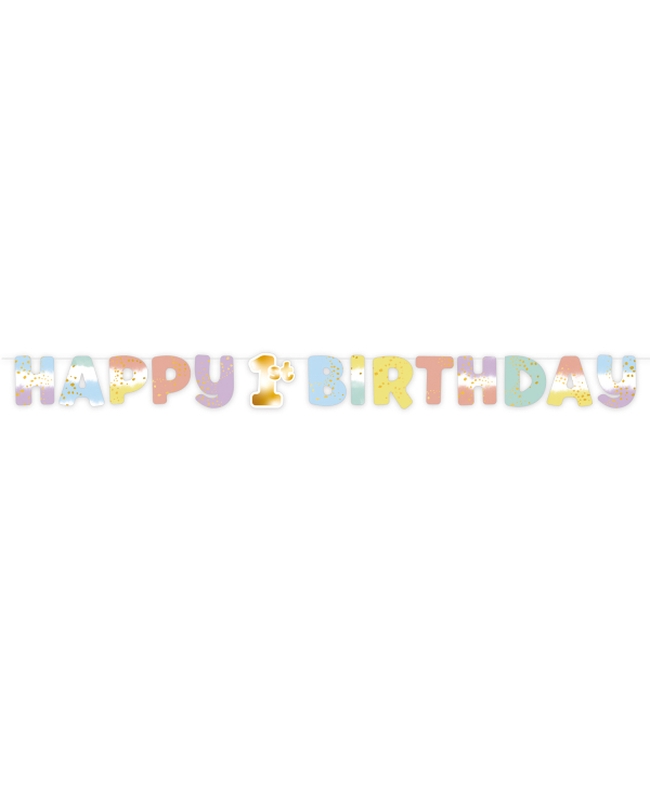 Banderin Letras Happy 1St Birthday Arcoiris 180 X 15cm