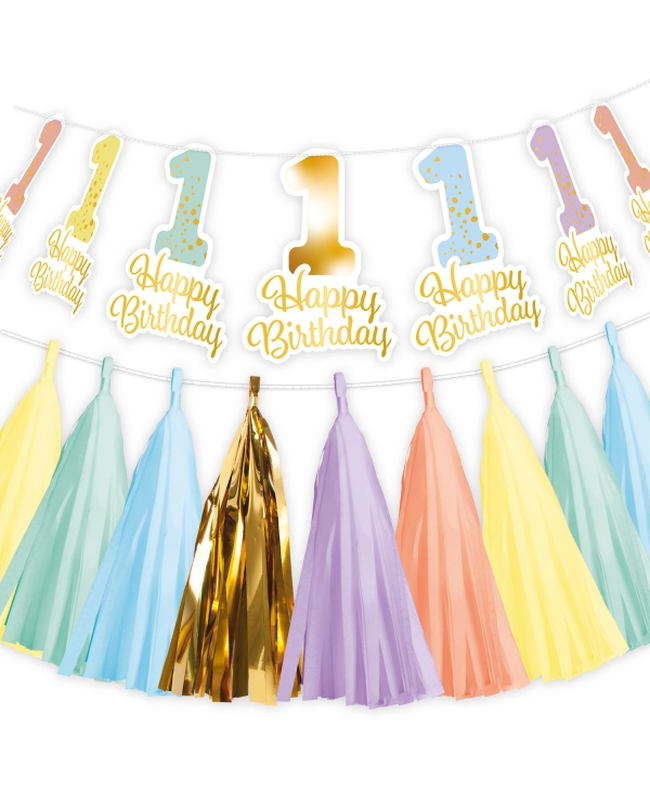 Decor. Kit Silla 1St Birthday Arcoiris