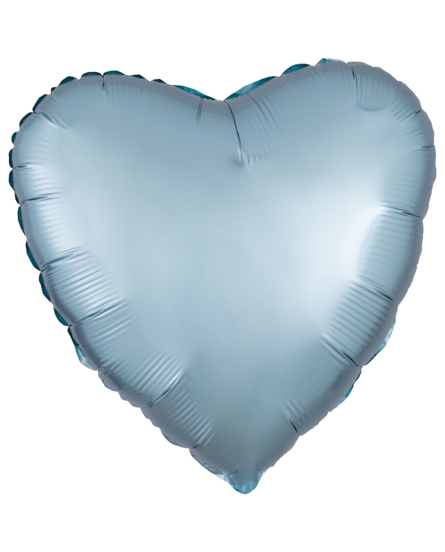 18/43cm Corazon Azul Pastel Satin 