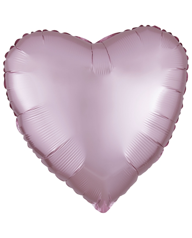 18/43cm Corazon Rosa Pastel Satin 