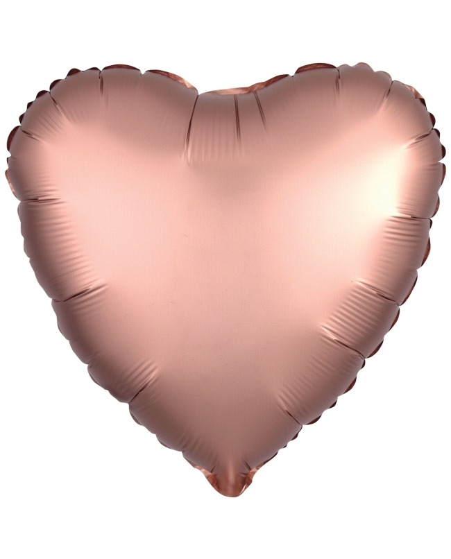 18/43cm Corazon Rosa Dorado Satin 