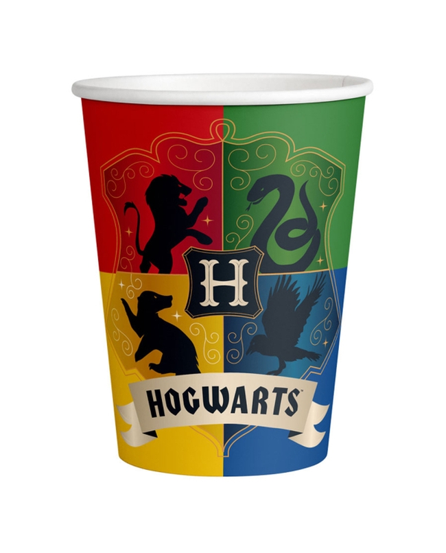 Vasos 250ml Papel Harry Potter Escudos