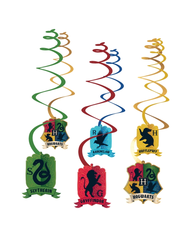 Decor. Colg. Espiral Harry Potter Escudos 60cm