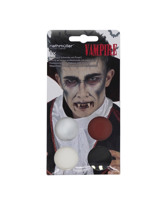 Maquillaje Kit Vampiro - Pintura Facial 3.5gr x 4 Y Pincel