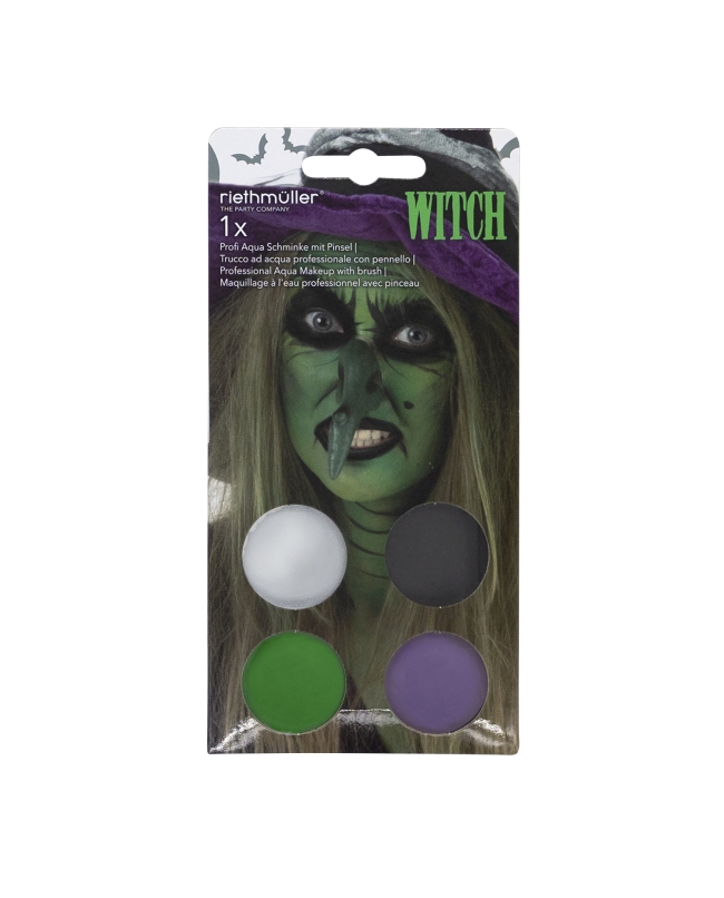 Maquillaje Kit Bruja - Pintura Facial 3.5gr x 4 Y Pincel