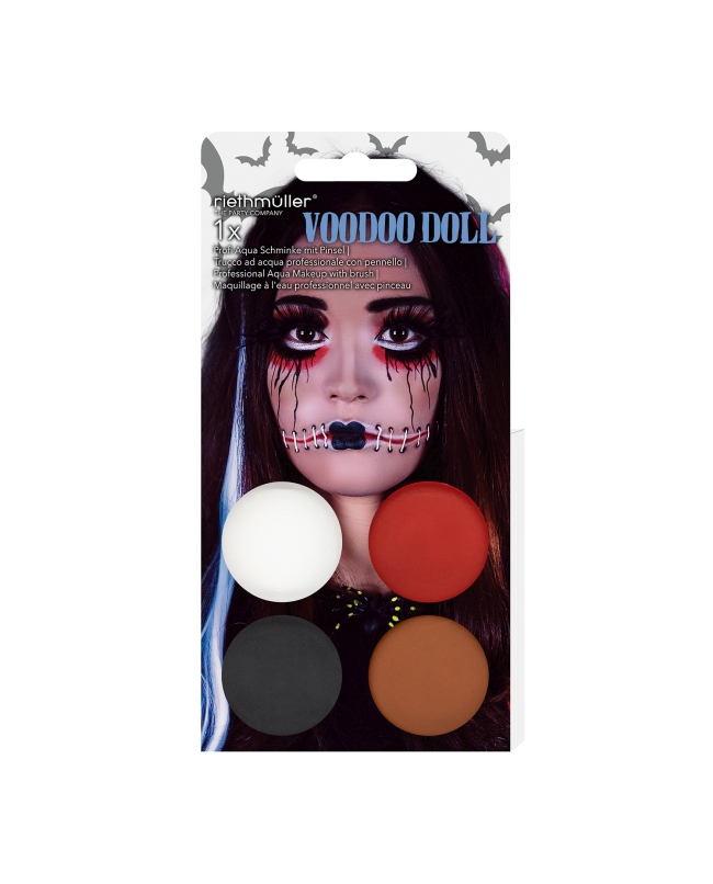 Maquillaje Kit Vudu - Pintura Facial 3.5gr x 4 Y Pincel