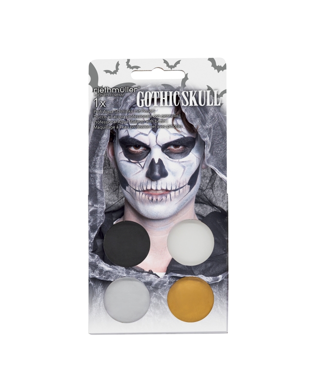 Maquillaje Kit Gotico - Pintura Facial 3.5gr x 4 Y Pincel