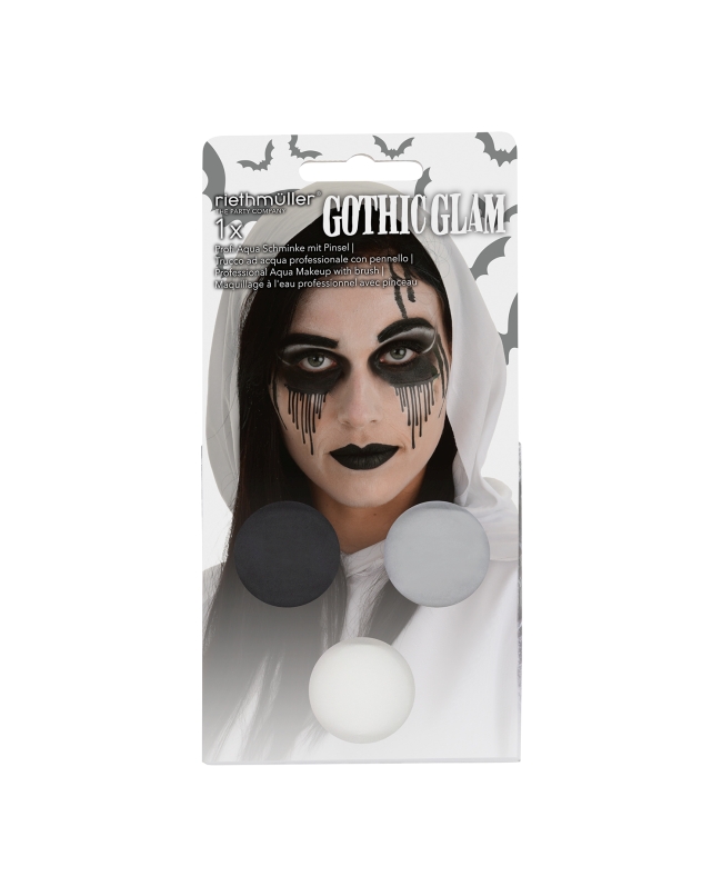 Maquillaje Kit Gotico - Pintura Facial 3.5gr x 4 Y Pincel