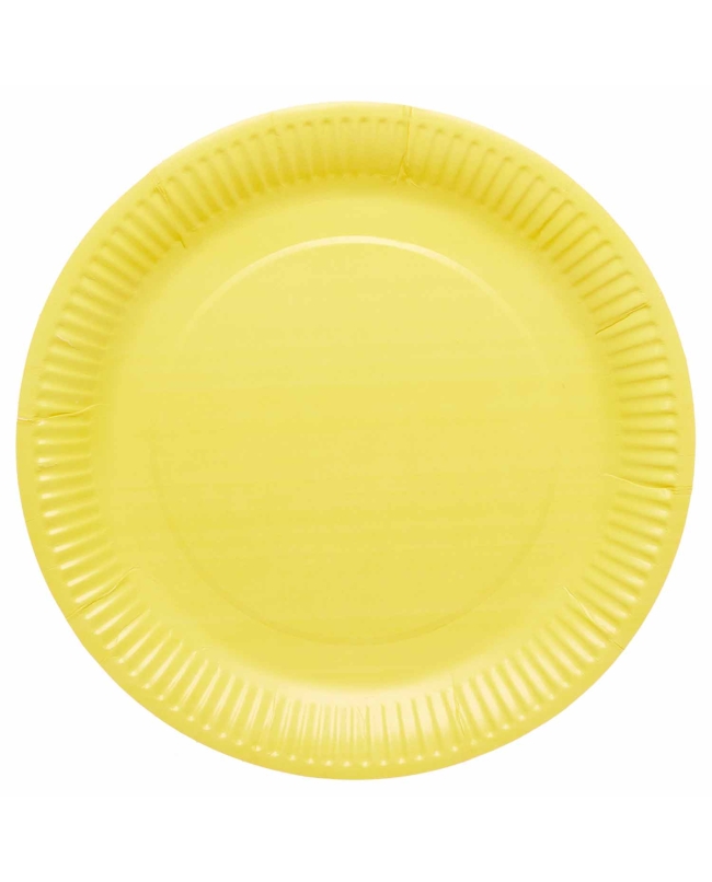 Platos Papel 23cm Amarillo Flor 
