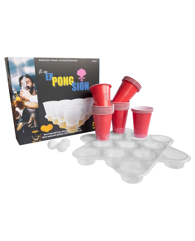 Juego Bebida Set Cerveza Con 22 Vasos Y 4 Pelotas Plastico 