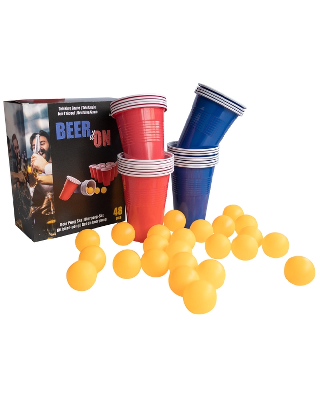 Juego Bebida Set Cerveza Con 24 Vasos Y 24 Pelotas Plastico