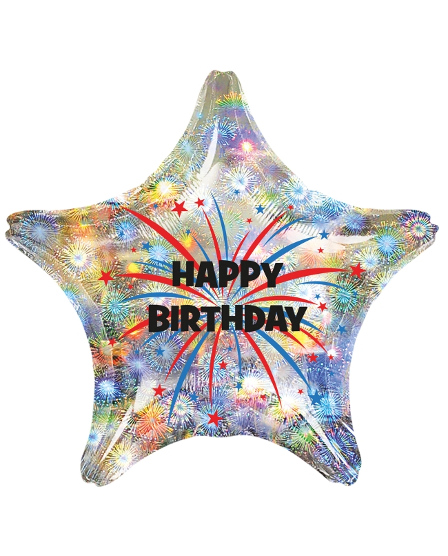 18/48cm Estrella Happy Bday Holografico