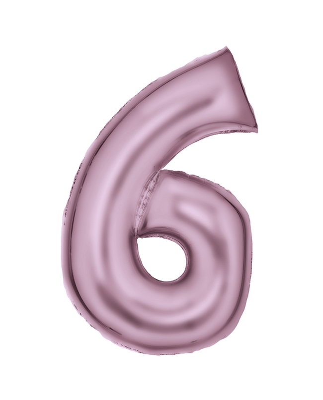 Forma Numero 6 Rosa Pastel Seda 86cm