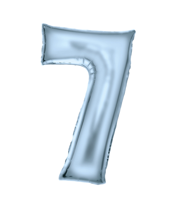 Forma Numero 7 Azul Pastel Seda 86cm