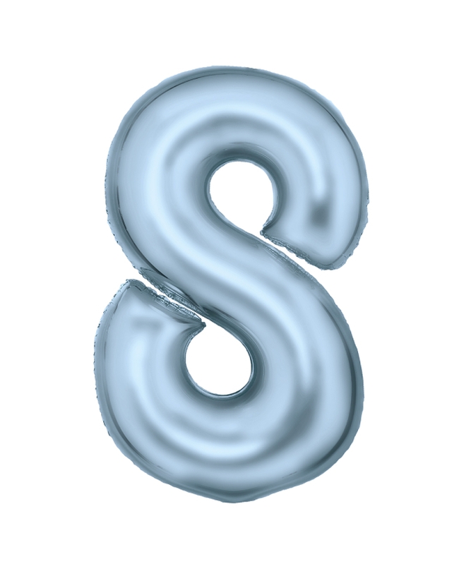 Forma Numero 8 Azul Pastel Seda 86cm