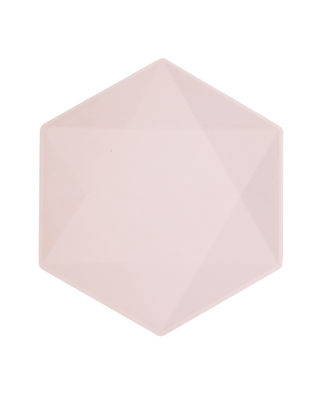 Platos Hexagonales 26 X 22.6cm Vert Decor Rosa Pastel
