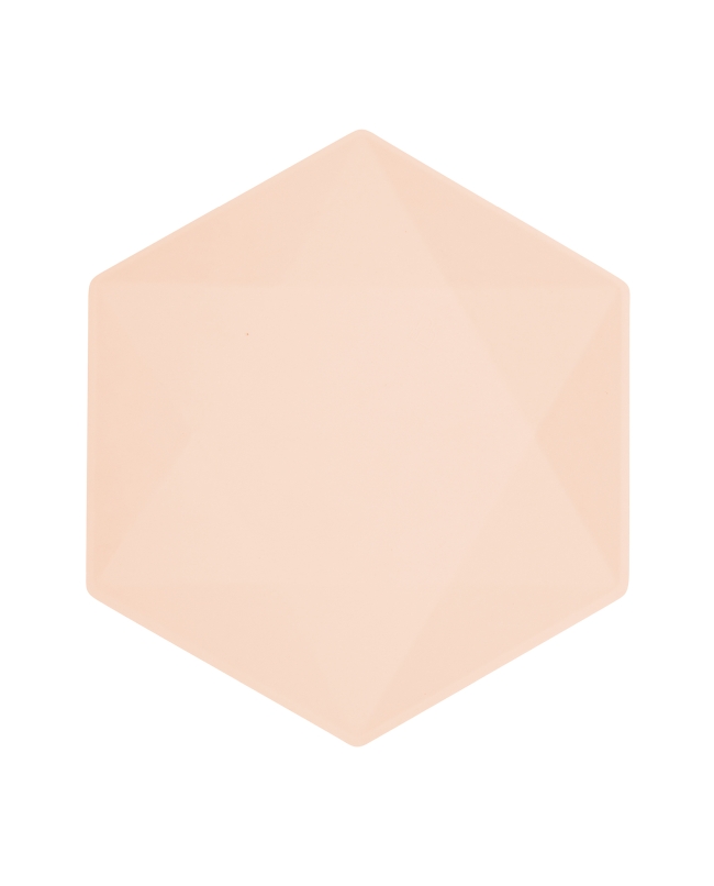 Platos Hexagonales 26 X 22.6cm Vert Decor Naranja Pastel