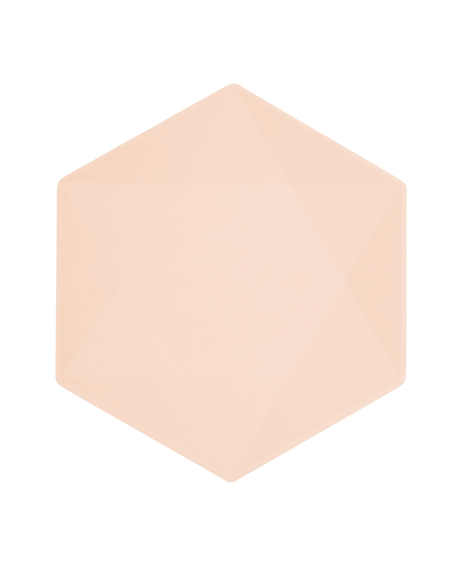 Platos Hexagonales 26 X 22.6cm Vert Decor Naranja Pastel 