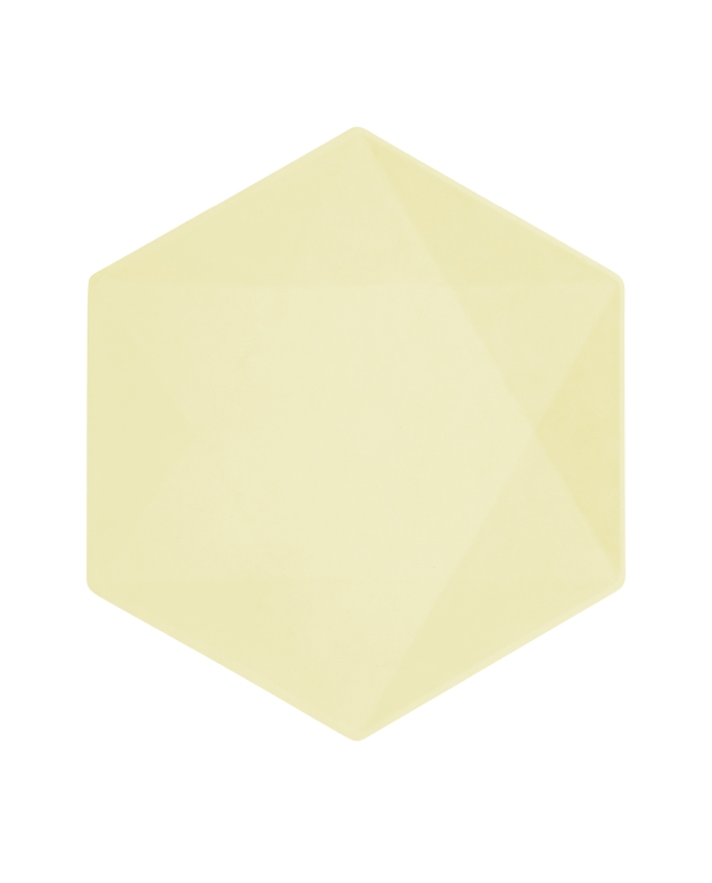 Platos Hexagonales 26 X 22.6cm Vert Decor Amarillo Pastel