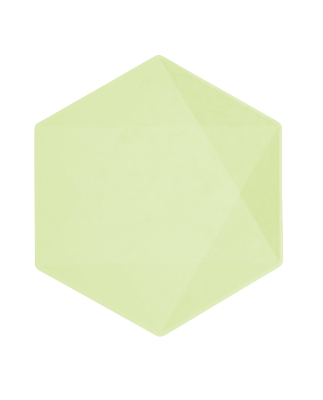 Platos Hexagonales 26 X 22.6cm Vert Decor Verde Pastel